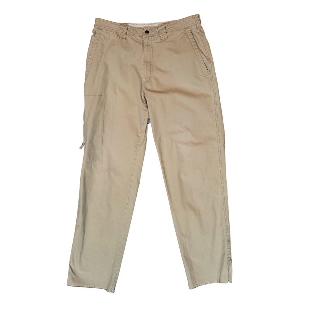 Columbia Mens Utility Cargo Pants Sz 32 Khaki Cotton Relaxed Fit Outdoor Wear